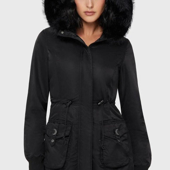 Killstar Jackets & Blazers - Killstar Lunar Eclipse parka lightweight faux fur trim hood jacket sisze medium